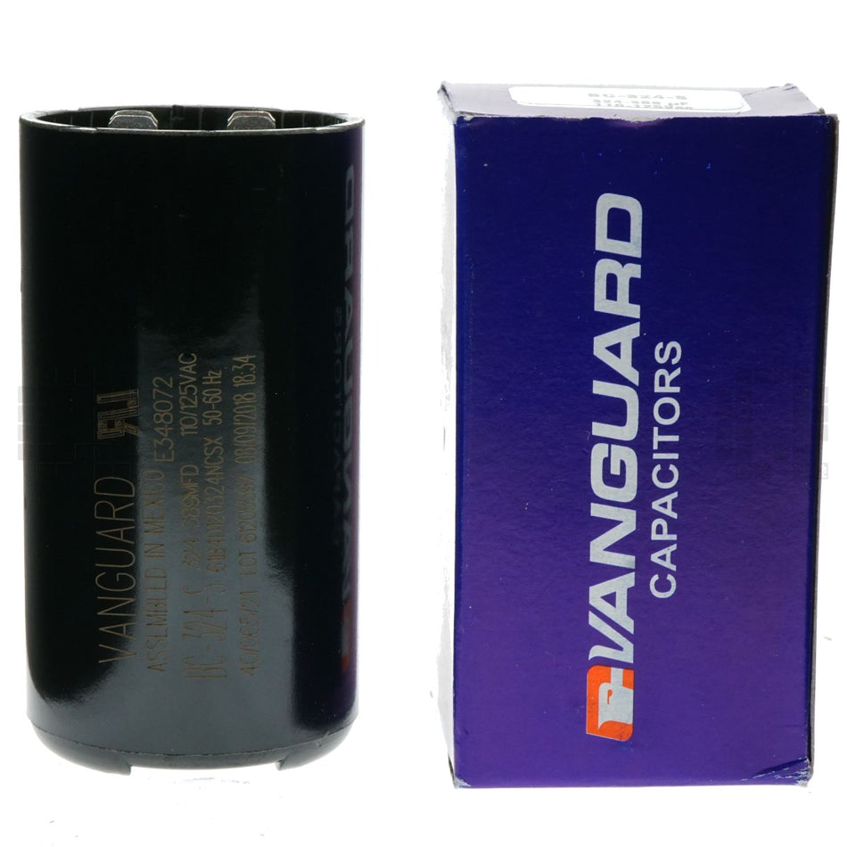 Vanguard BC-324-S Electric Motor Start Capacitor, 324-389 uF, 110-125 VAC