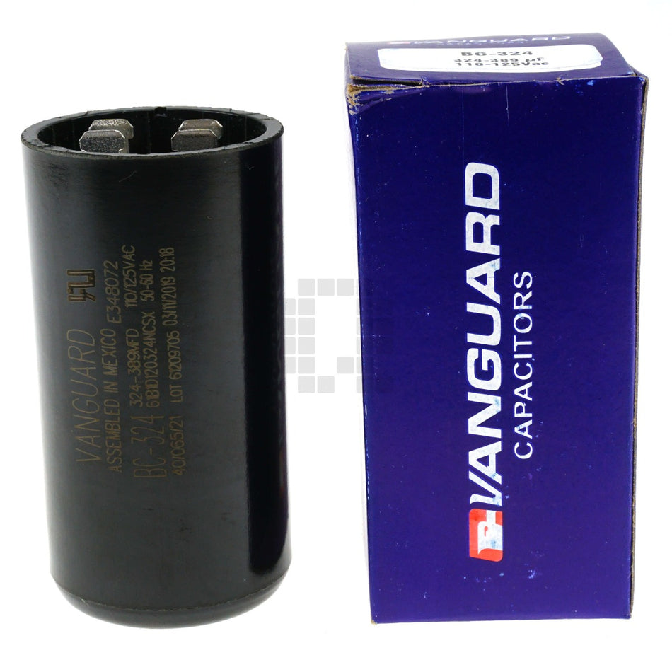 Vanguard BC-324 Electric Motor Start Capacitor, 324-389 uF, 110-125VAC
