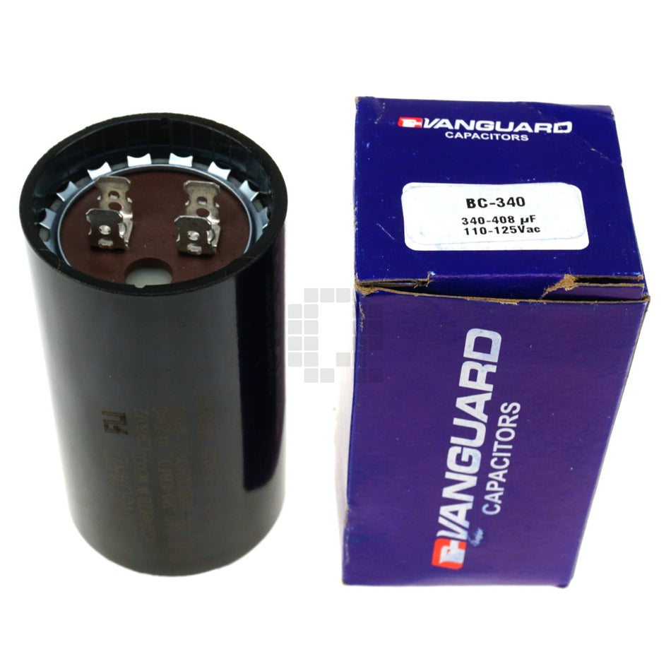 Vanguard BC-340 Electric Motor Start Capacitor, 340-408 uF, 110-125VAC