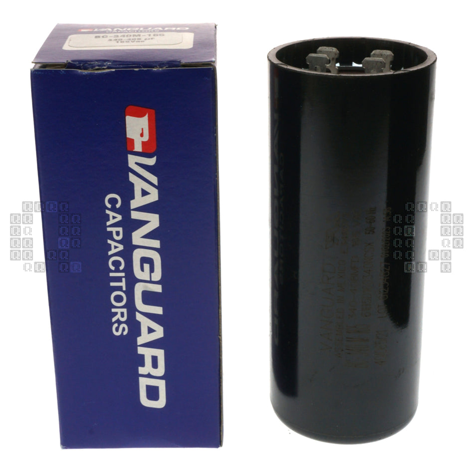 Vanguard BC-340M-165 Electric Motor Start Capacitor, 340-408 uF, 165VAC