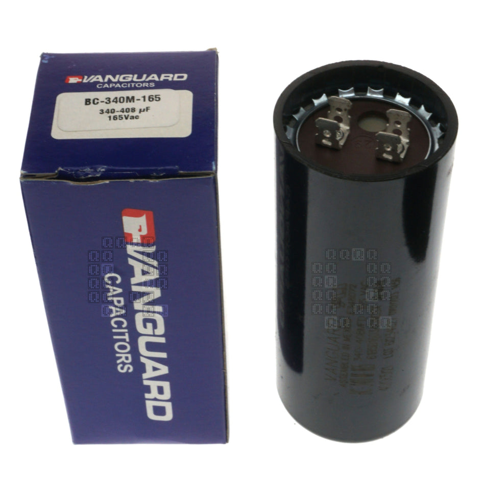 Vanguard BC-340M-165 Electric Motor Start Capacitor, 340-408 uF, 165VAC