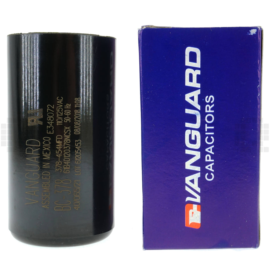 Vanguard BC-378 Electric Motor Start Capacitor, 378-454 uF, 110-125VAC