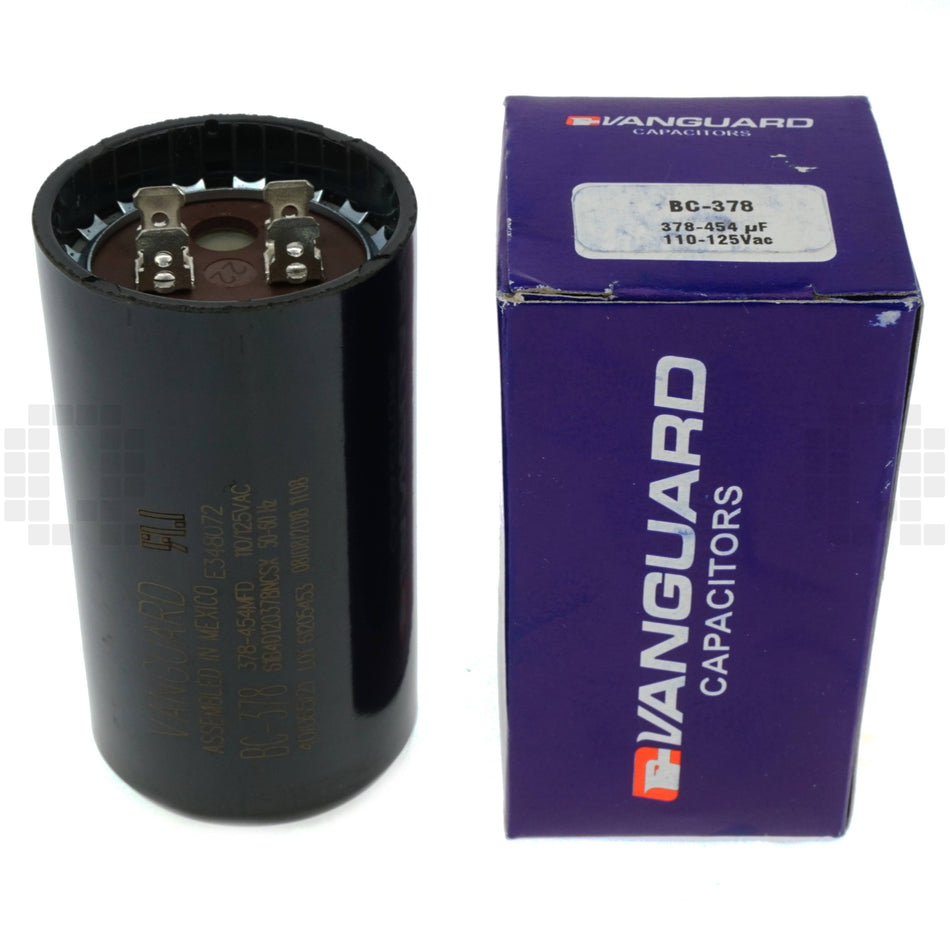Vanguard BC-378 Electric Motor Start Capacitor, 378-454 uF, 110-125VAC