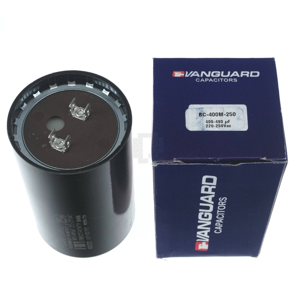 Vanguard BC-400M-250 Electric Motor Start Capacitor, 400-480 uF, 220-250VAC