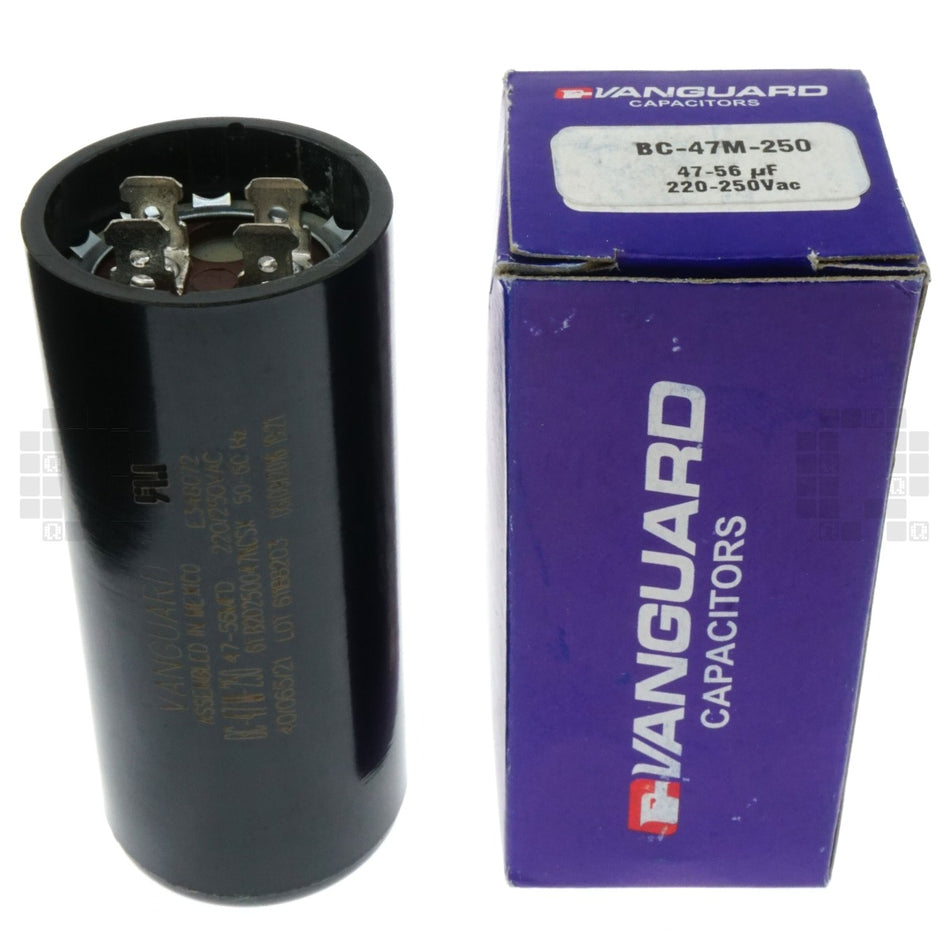 Vanguard BC-47M-250 Electric Motor Start Capacitor, 47-56 uF, 220-250VAC 50/60Hz