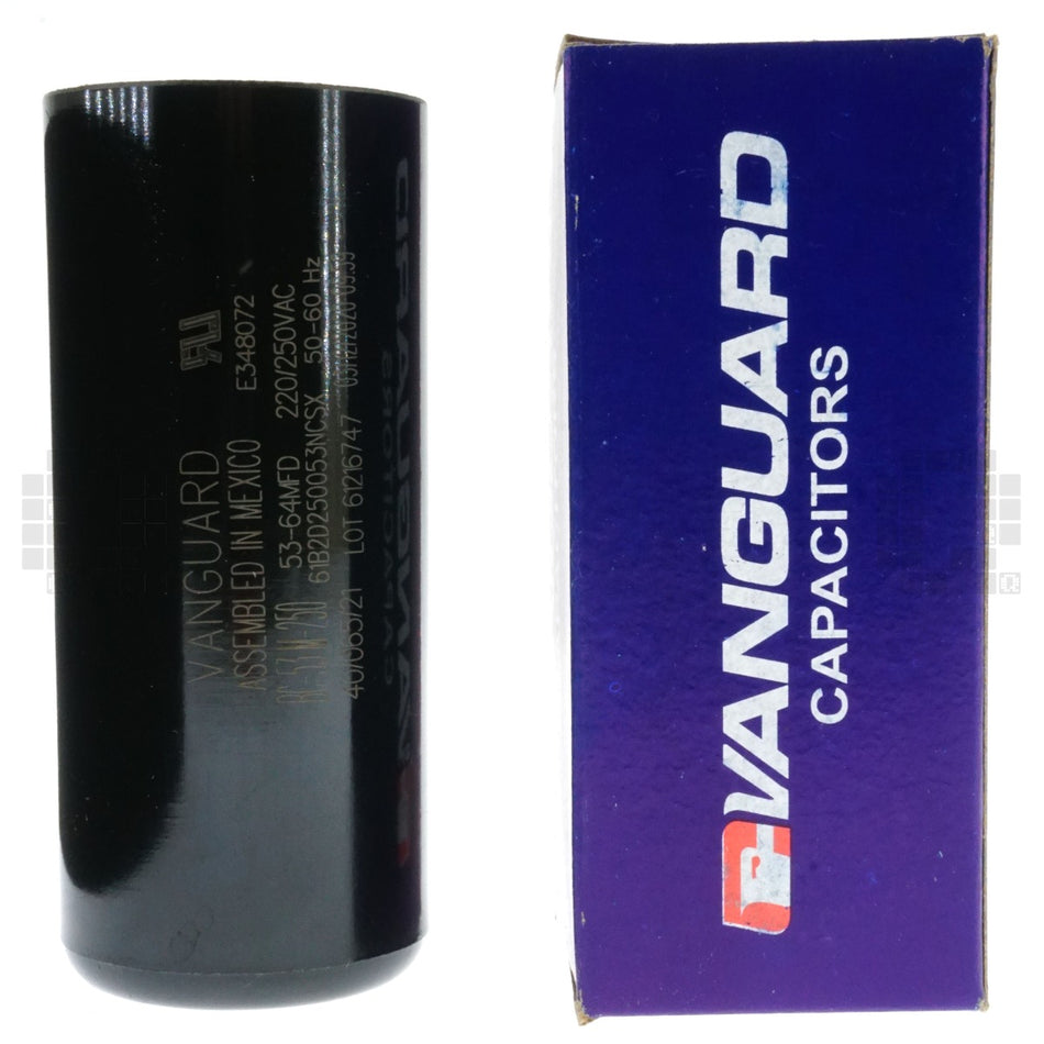 Vanguard BC-53M-250 Electric Motor Start Capacitor, 53-64 uF 220-250VAC 50/60Hz