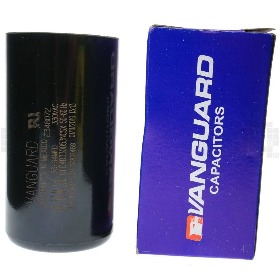 Vanguard BC-54M-330 Electric Motor Start Capacitor, 53-64 uF, 330VAC