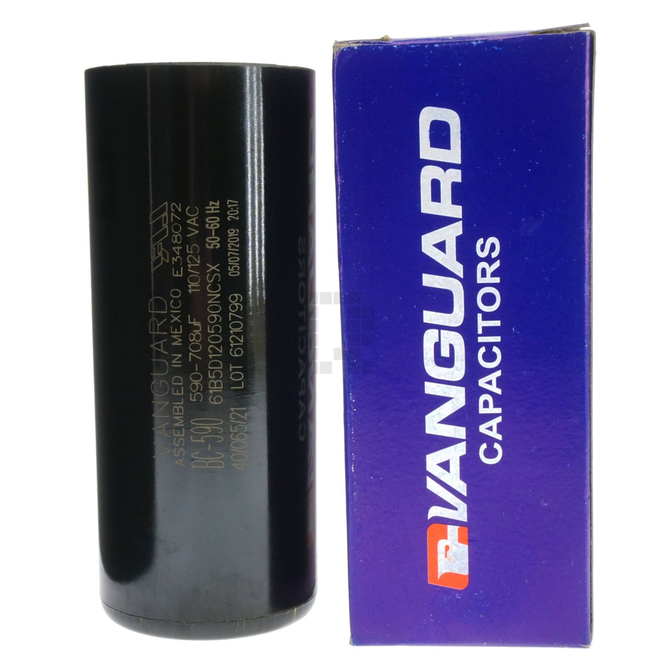 Vanguard BC-590 Electric Motor Start Capacitor, 590-708 uF, 110-125 VAC