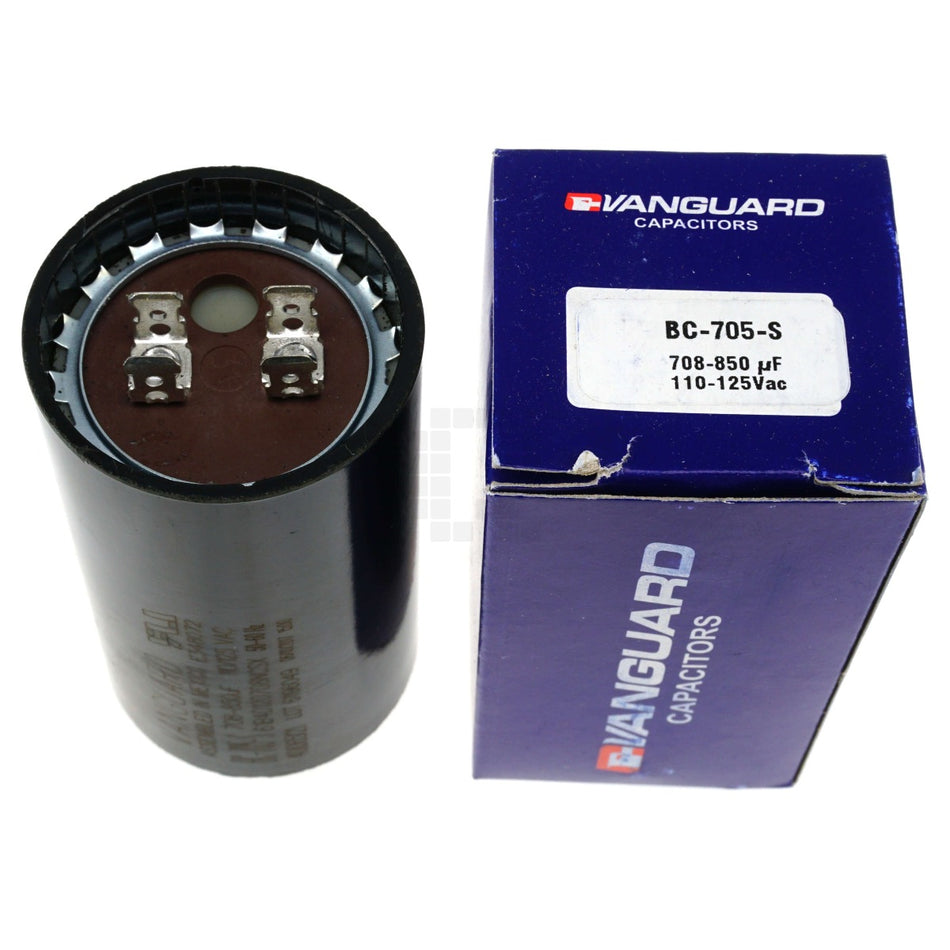 Vanguard BC-705-S Electric Motor Start Capacitor, 708-850 uF, 110-125VAC