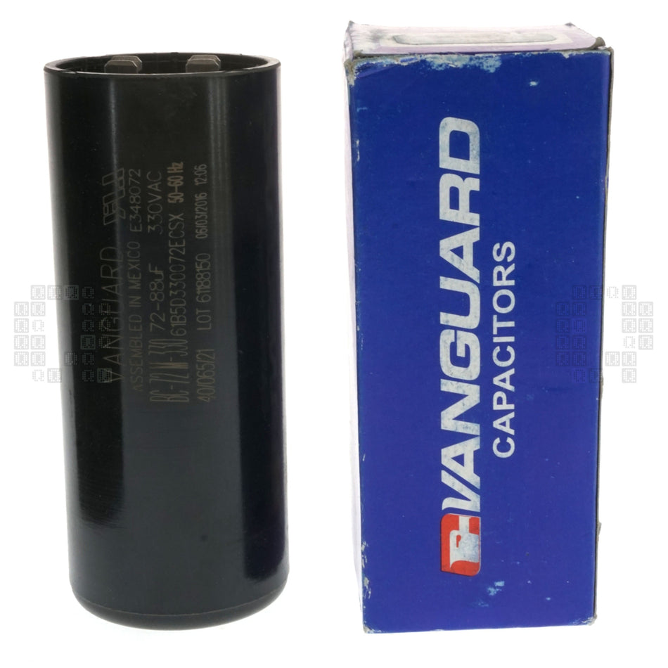 Vanguard BC-72M-330 Electric Motor Start Capacitor, 72-88uF 330VAC