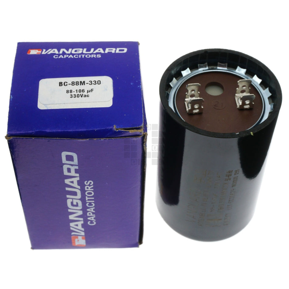 Vanguard BC-88M-330 Start Capacitor, 88-106 uF, 330VAC 50/60Hz