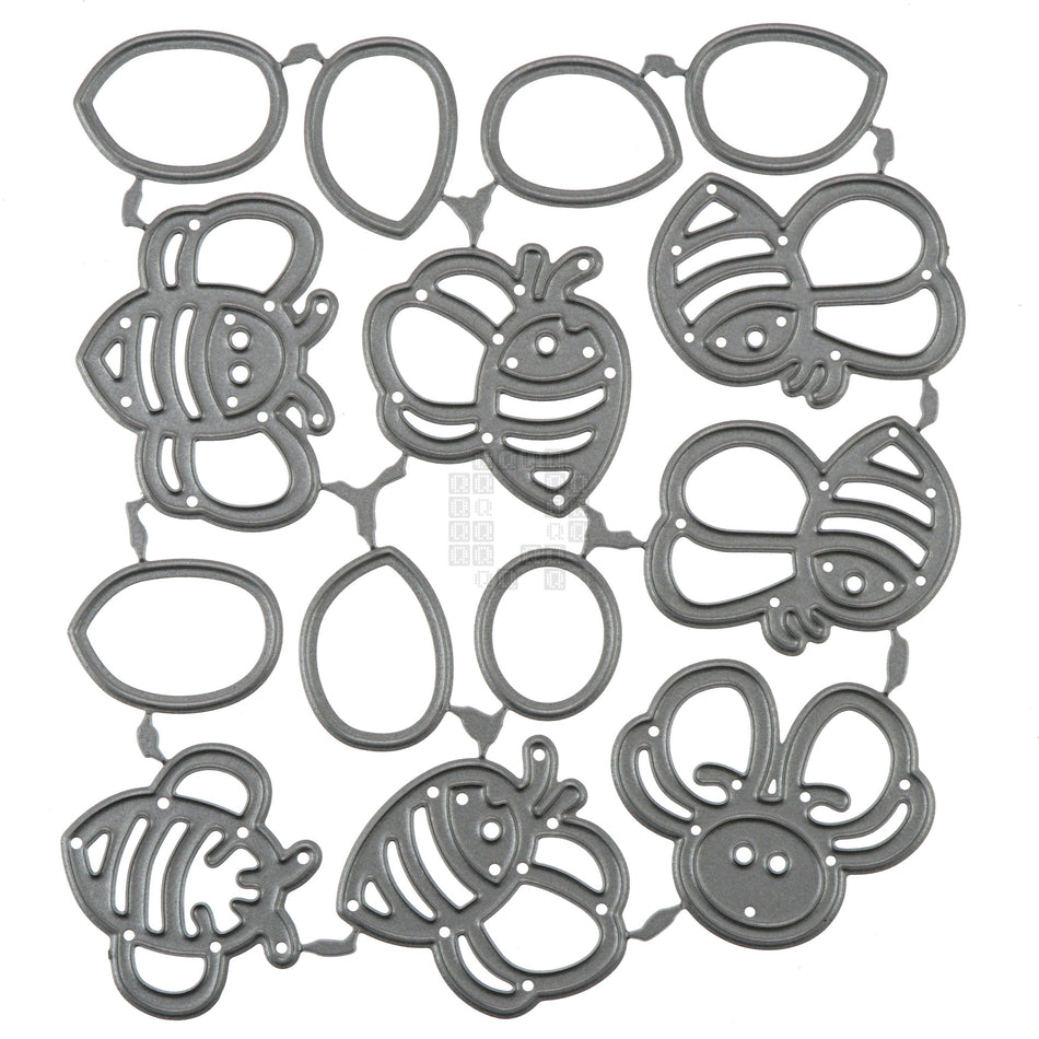 14-Piece Flying Bumble Bees Metal Cutting Die Set