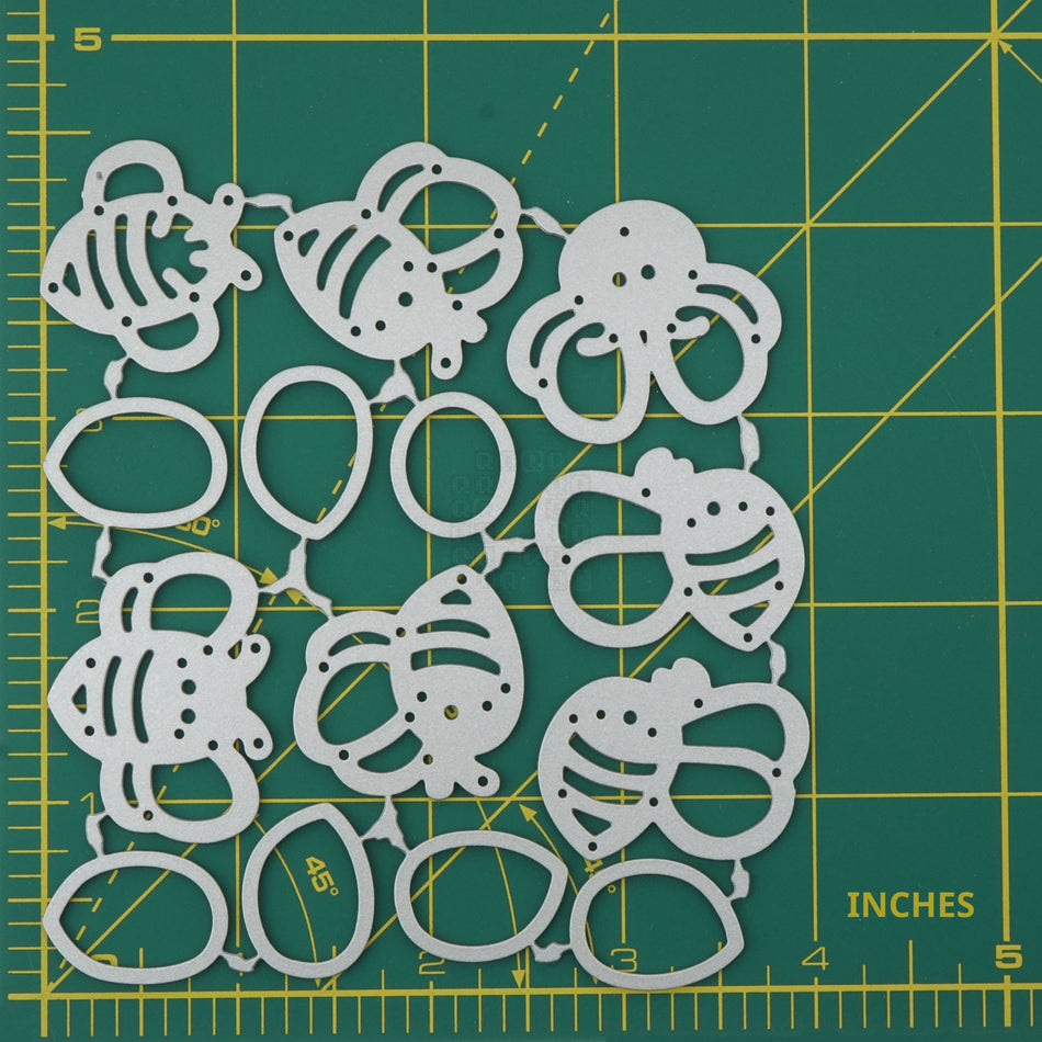 14-Piece Flying Bumble Bees Metal Cutting Die Set