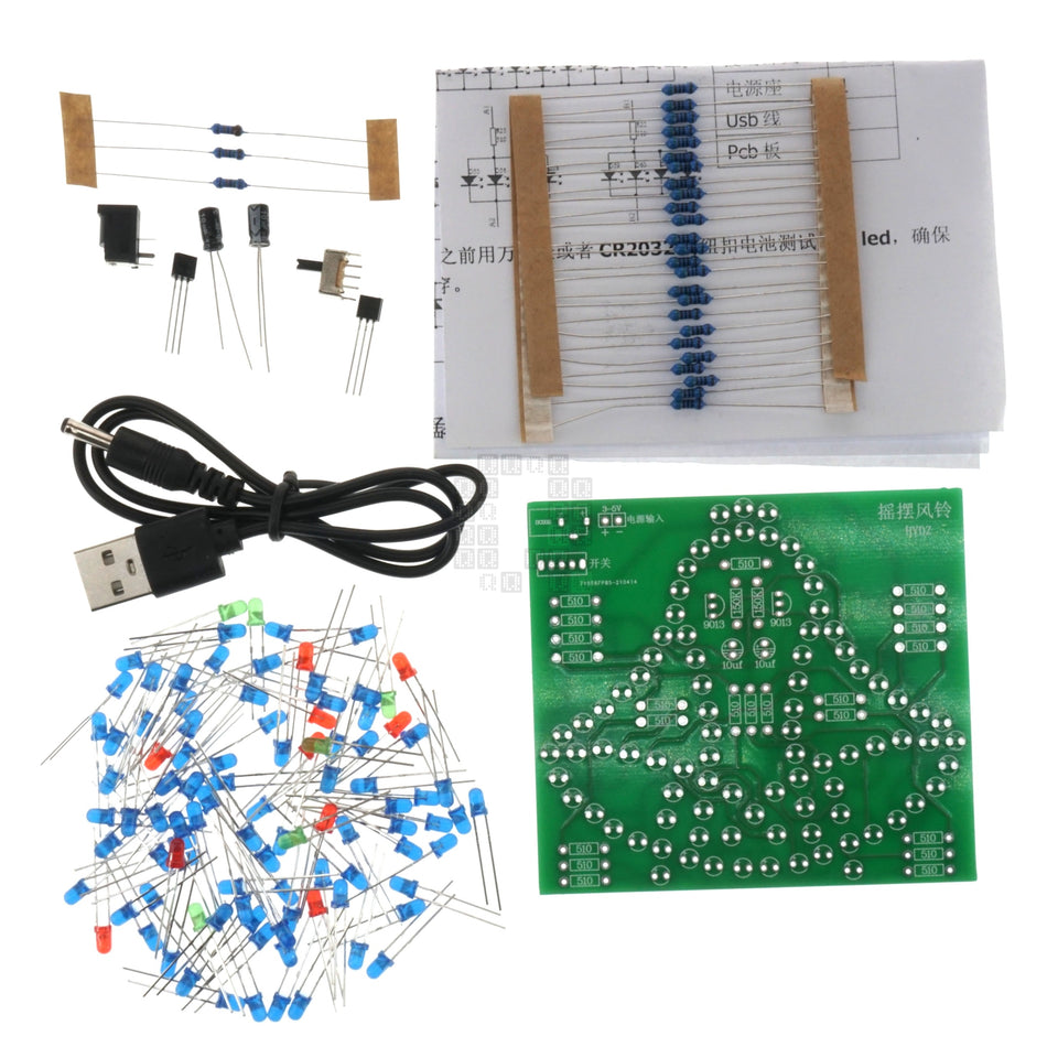 Swinging Ringing Bells LED DIY Thru Hole Soldering Practice Kit, 3-5VDC