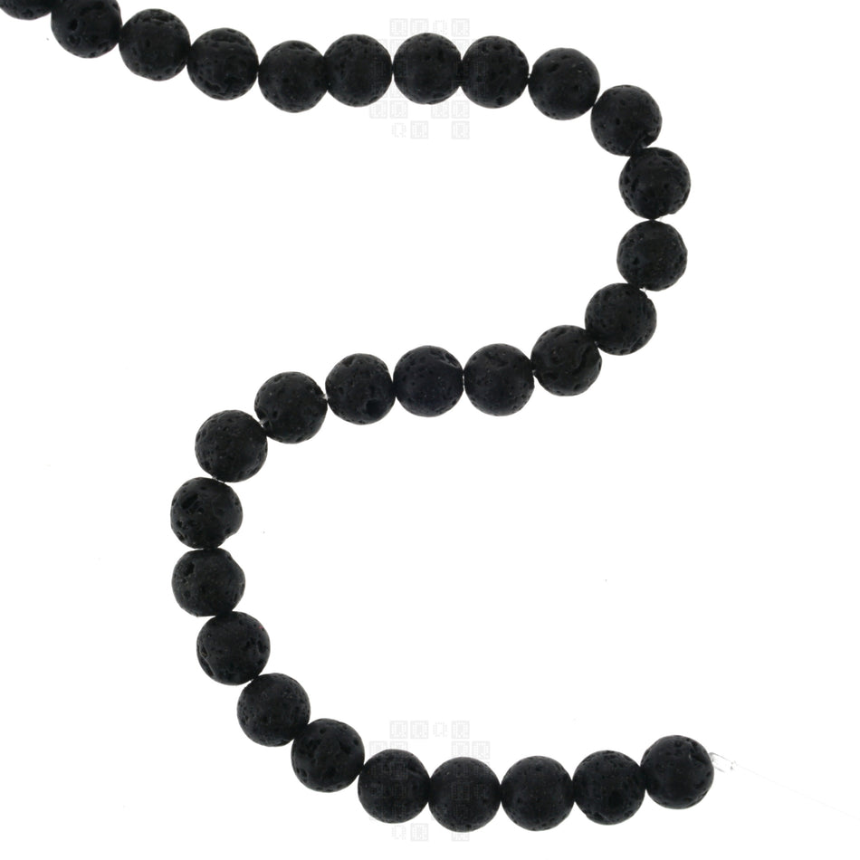 Black Lava 8mm Beads, 45 Pieces