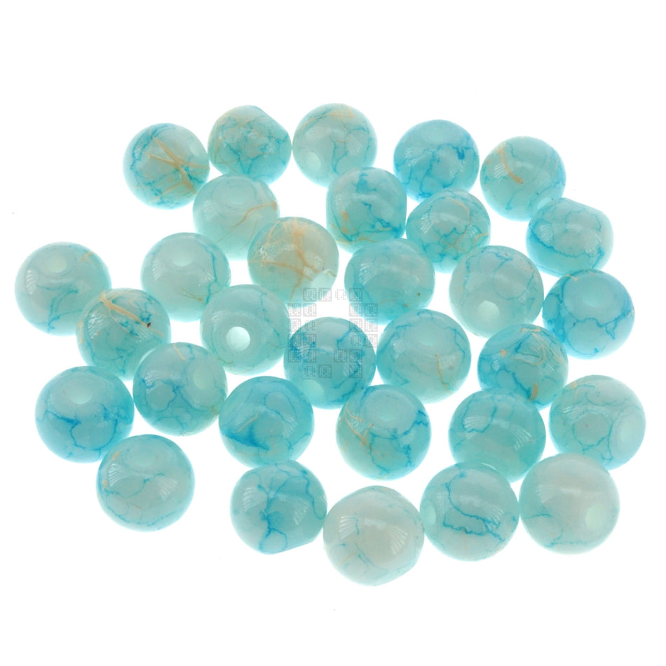 Blizzard 8mm Loose Glass Beads, 30 Pieces