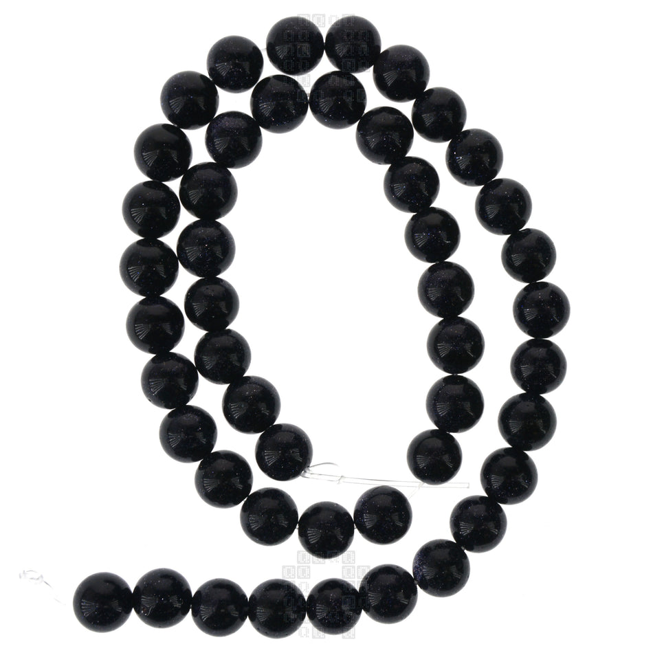 Blue Sand Stone Round 8mm Beads, 45 Pieces