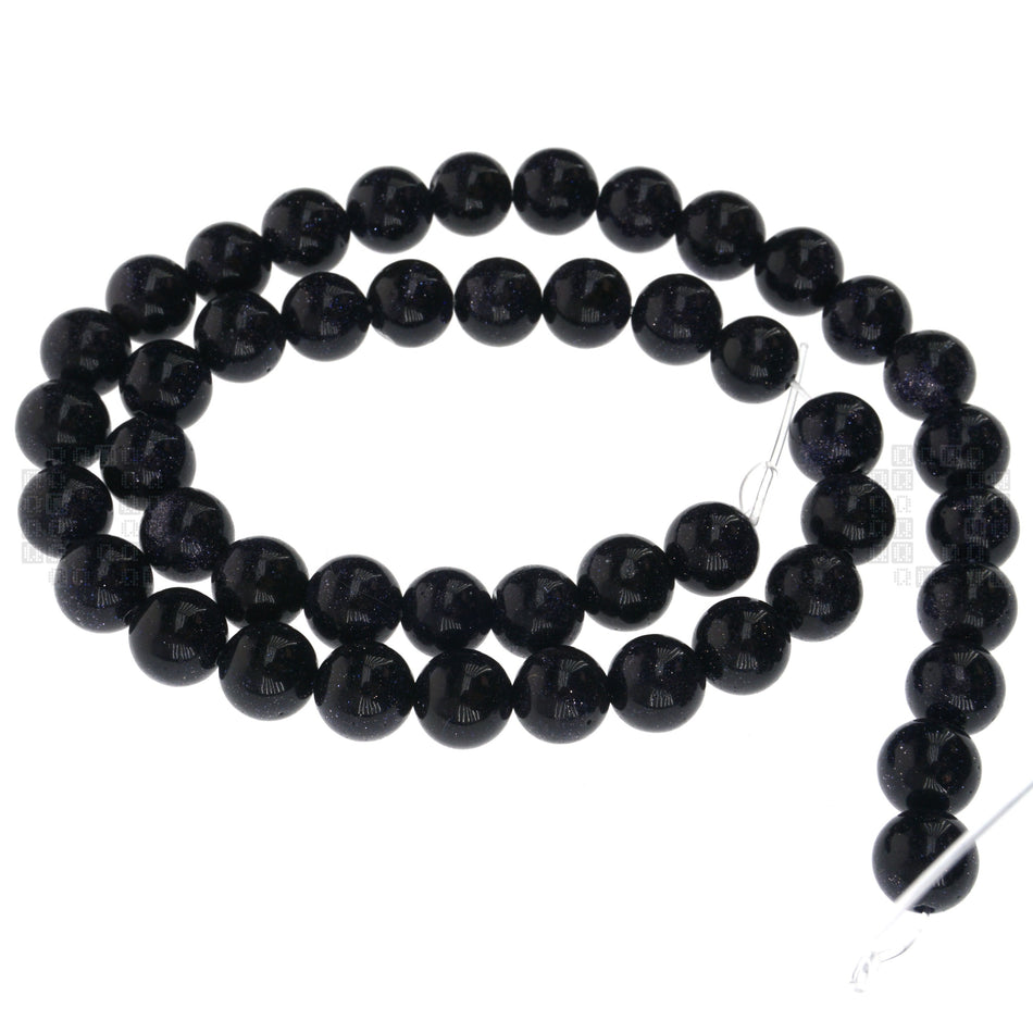 Blue Sand Stone Round 8mm Beads, 45 Pieces