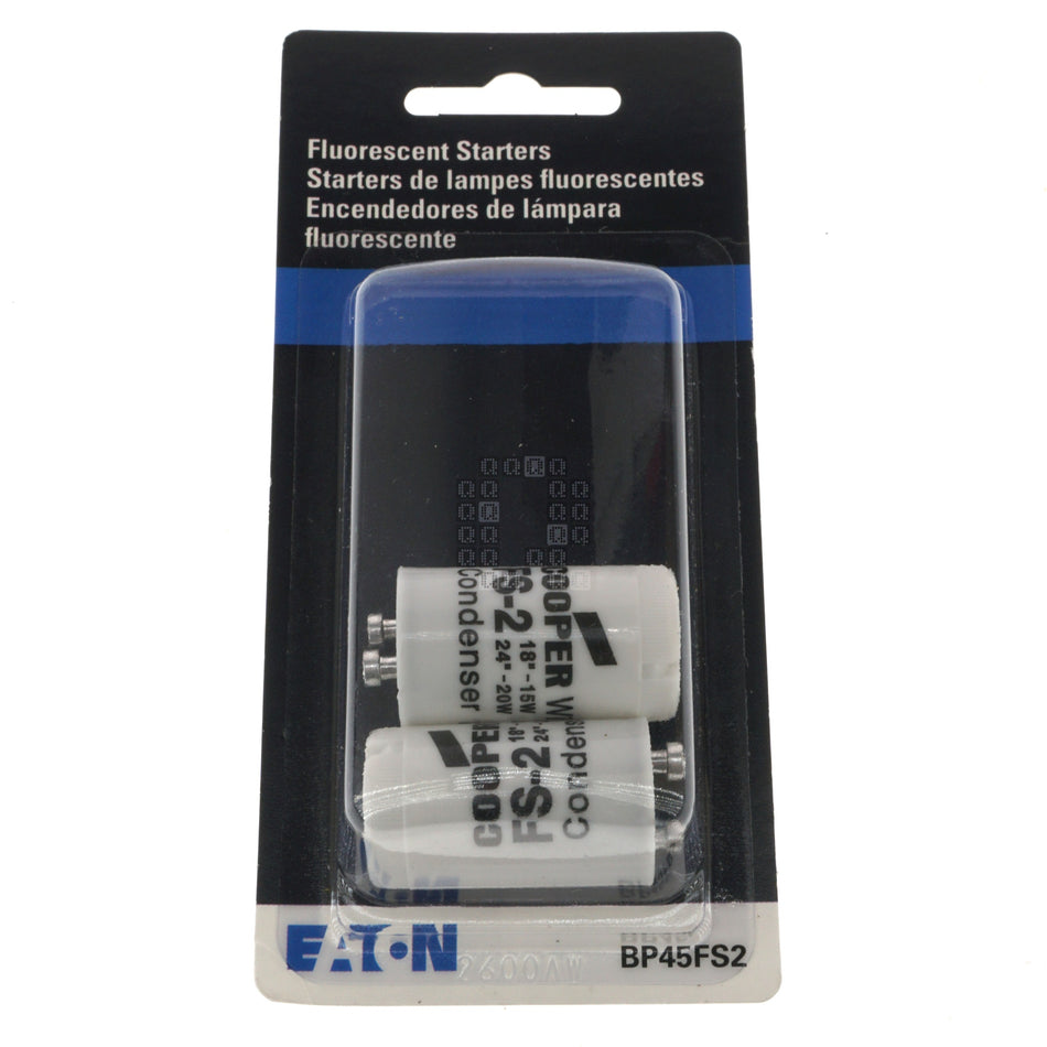 Eaton BP45FS2 FS-2 Fluorescent Starter, 18"-15W, 24"-20W, 2-Pack