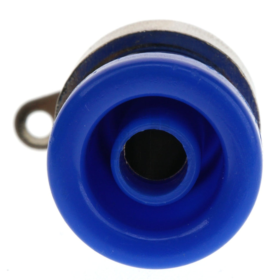 4mm Panel Mount Banana Jack, Blue, 600VAC 32 Amps, 12mm Mounting Hole