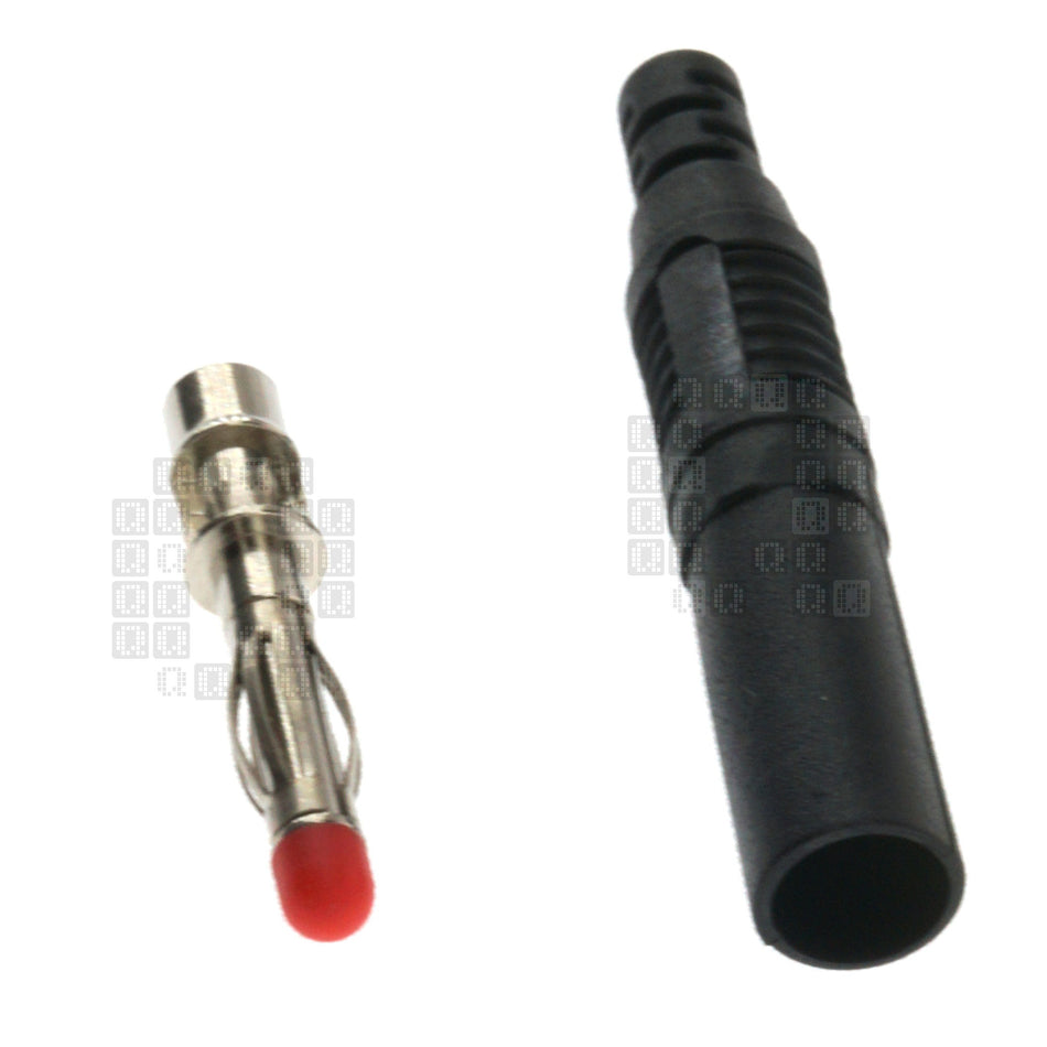 4mm Banana Full Sheath Safety Plug, Black, 32 Amps / 1000V