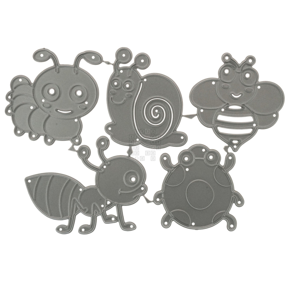 5-Piece Ant Snail Ladybug Bee Caterpillar Insect Metal Cutting Die Set