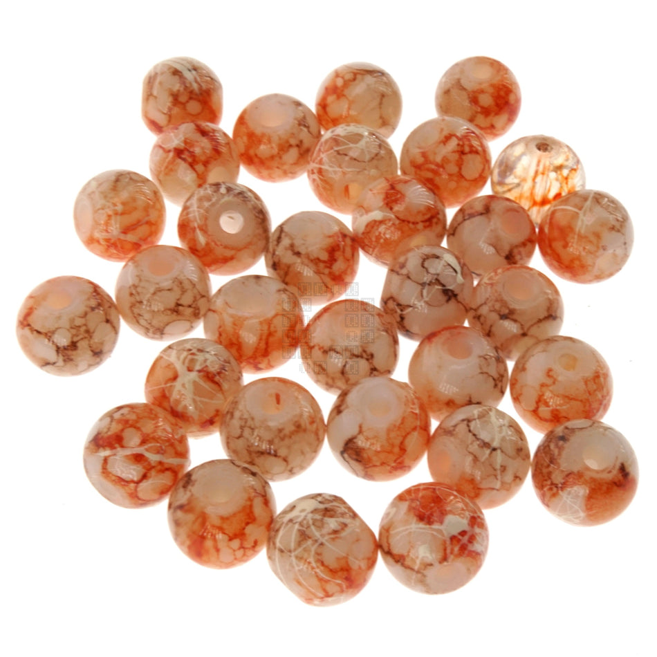 Butterscotch Caramel 8mm Loose Glass Beads, 30 Pieces