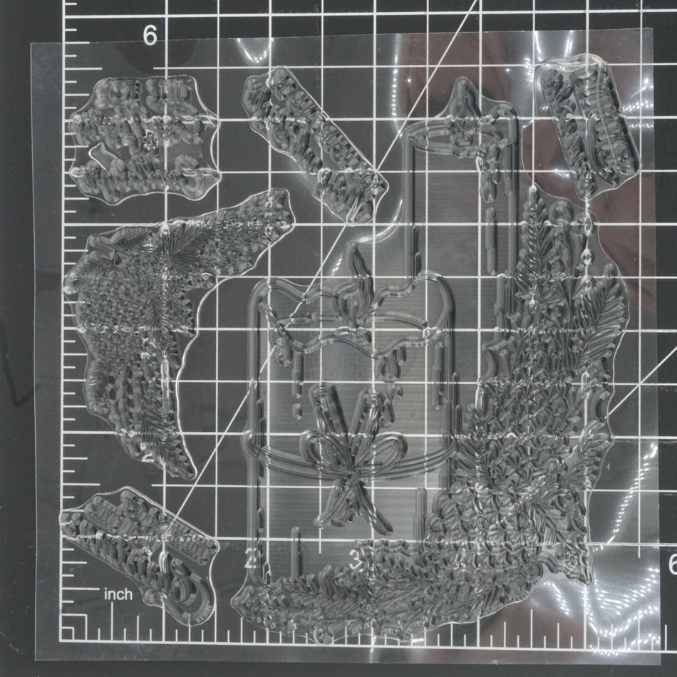 6-Piece Candle with Pine Cones Christmas Silicone Stamp Set