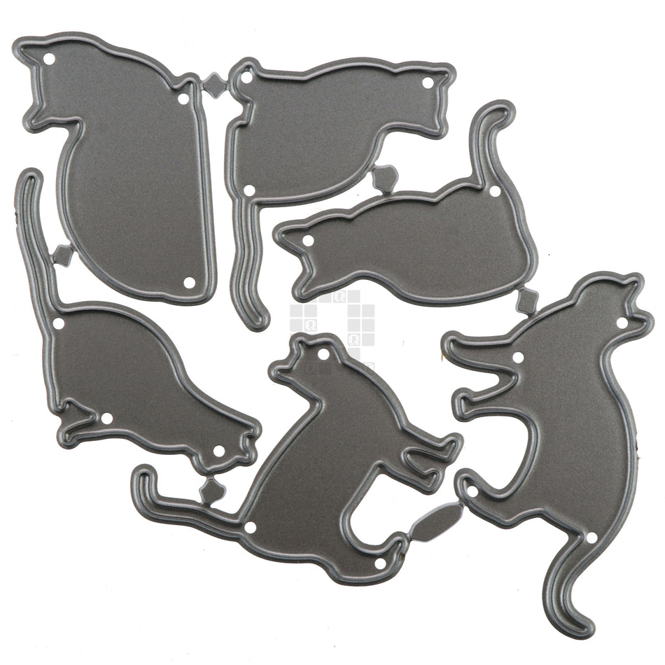 6 Piece Cats Kittens Metal Cutting Die Set