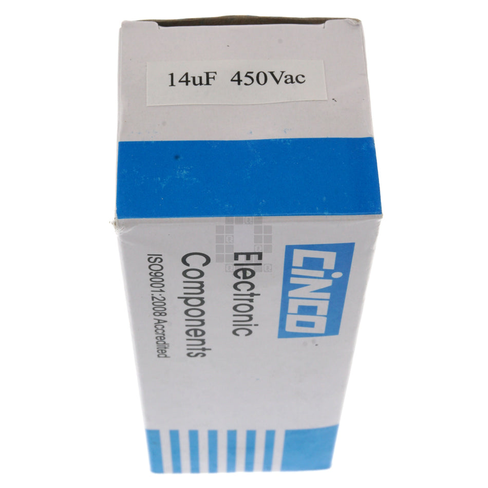 CBB60 Cinco Dry Type Run Capacitor with Mounting Bolt, 14uF 450VAC 50/60Hz