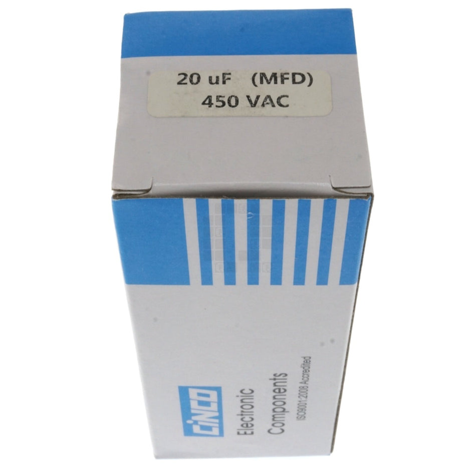 CBB60 Cinco Dry Type Run Capacitor with Mounting Bolt, 20uF 450VAC 50/60Hz