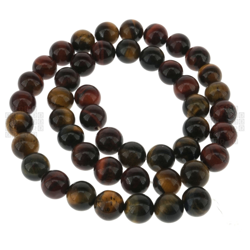 Color Tiger Eye 8mm Round Beads, 45 Pieces