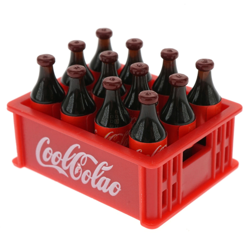 1:12 Scale, 12 Miniature Cool-Colao 'Glass' Bottles in Plastic Carrying Case