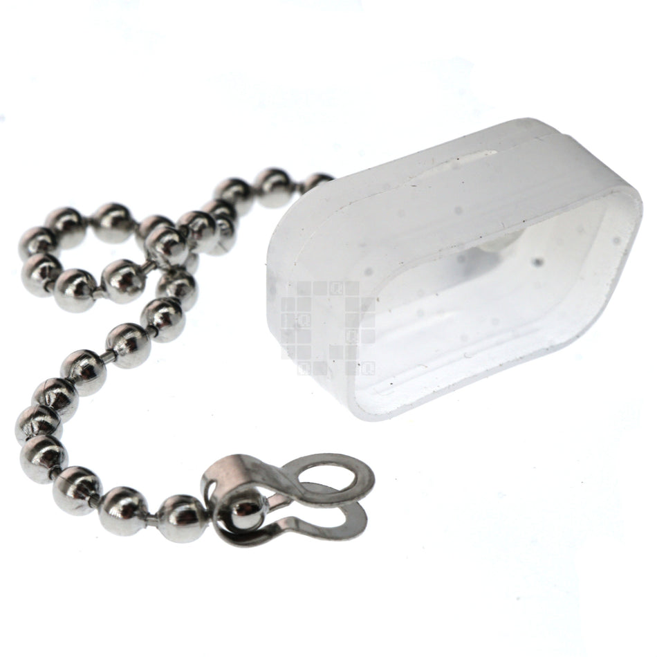 Male HD-15 / DE-15 / DB9 / DE-9 White Plastic Dust Cover with Chain