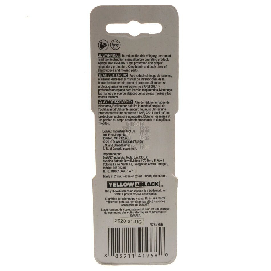 DeWALT DD5114 7/32" Impact Ready Drill Bit, TiN Coated, Pilot Point, 1/4" Hex Quick Connect Shank