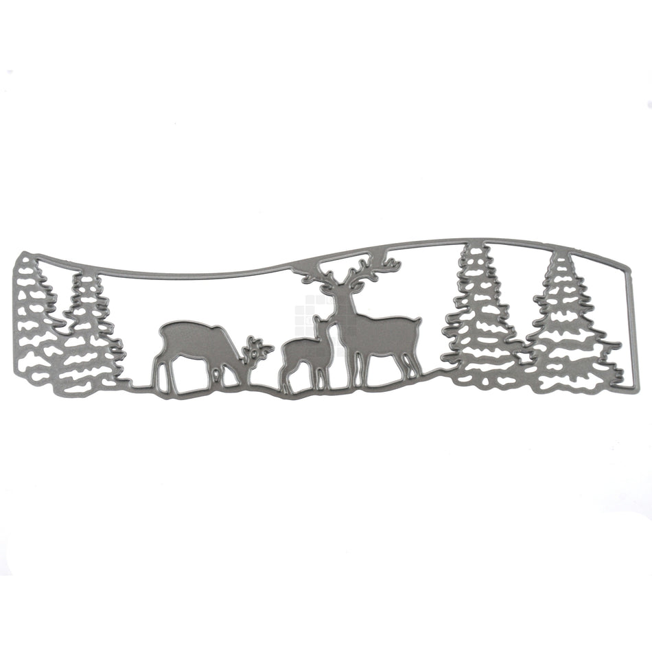 Deer Reindeer in Evergreen Forest Trees Woods Metal Cutting Die