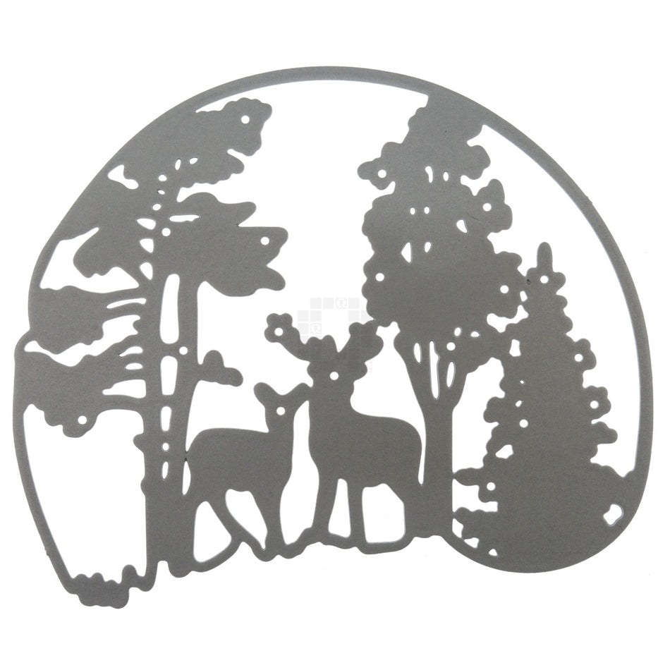 Deer and Buck in Woods Trees Forest Metal Cutting Die