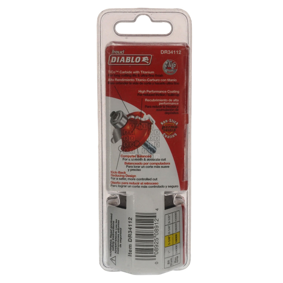 Diablo DR34112 Carbide Tipped 5/16" Radius Rounding Over Router Bit, 1/4" Straight Shank