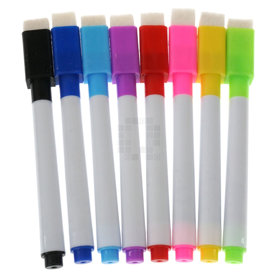 8 Pack Colored Magnetic Dry Erase Marker Set for Children's Drawing Pads