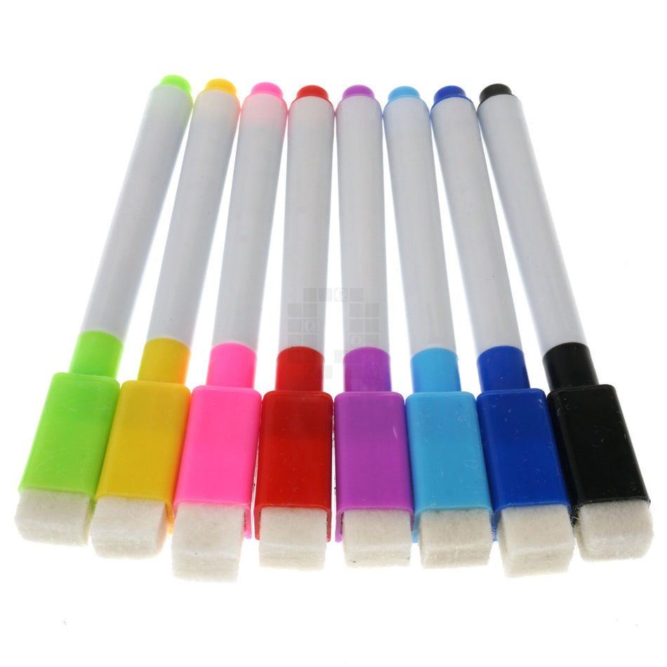 8 Pack Colored Magnetic Dry Erase Marker Set for Children's Drawing Pads
