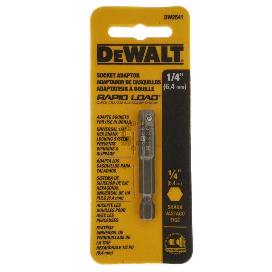 DeWALT DW2541 1/4" Hex Shank to 1/4" Square Drive Socket Adapter