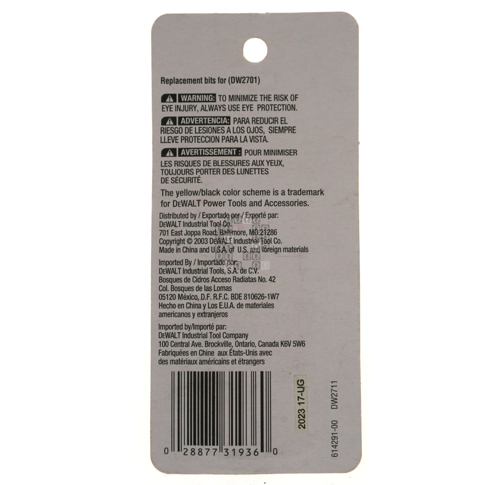 DeWALT DW2711 Replacement Drill Bit & #8 Countersink