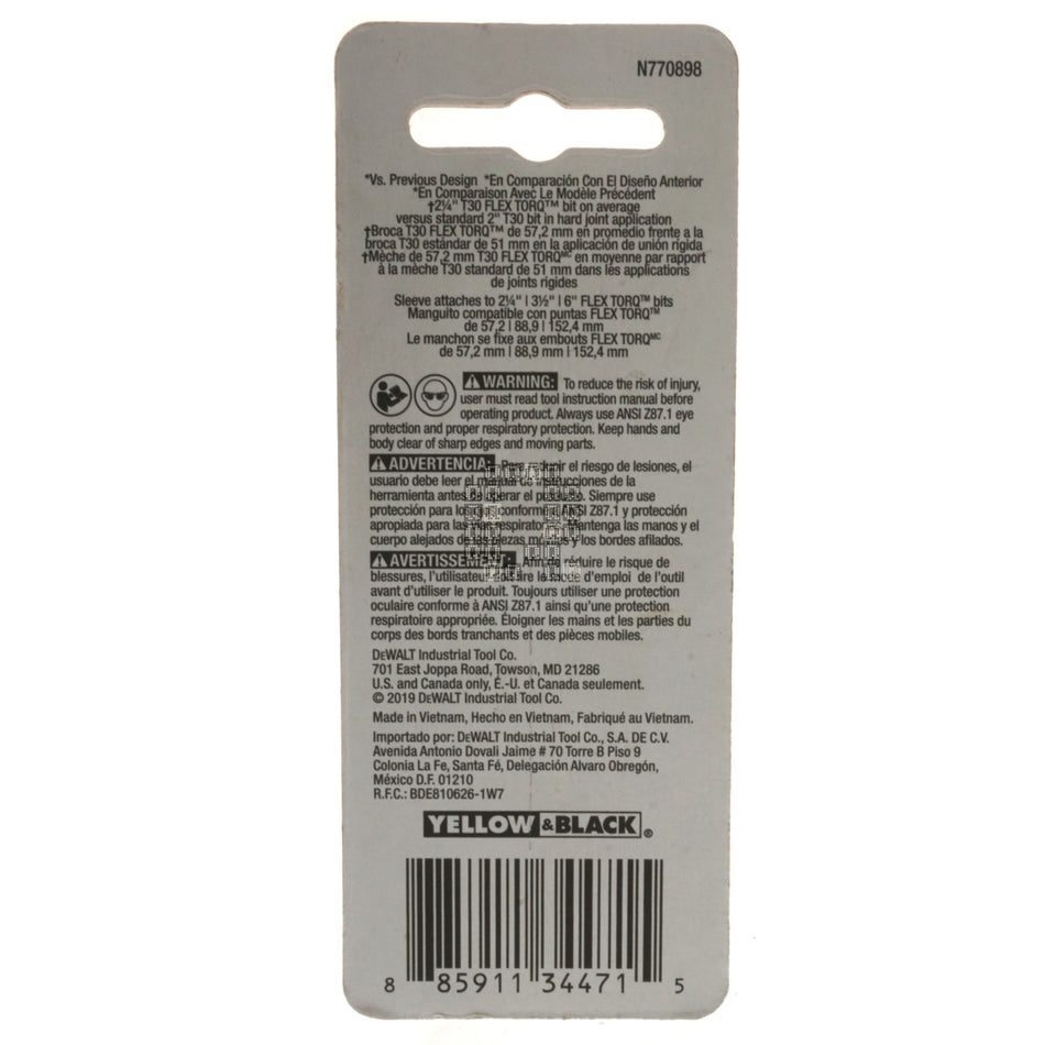 DeWALT Industrial Tool DWA2TX30IR2 T30 TORX Impact Ready Flex TORQ Power Bits, 2" Length