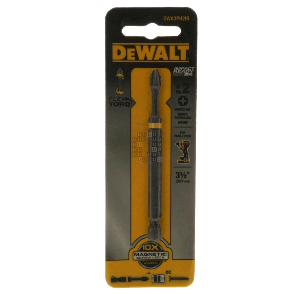 DeWALT Industrial Tool DWA3PH2IR #2 Phillips / PH2 Flex-TORQ Impact Ready Driver Bit, 3-1/2" Length