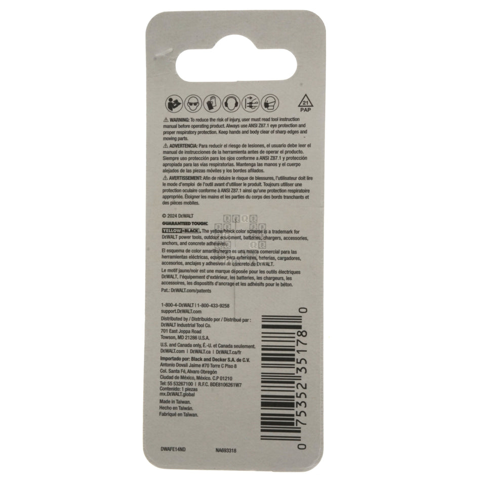 DeWALT Industrial Tool DWAFE14ND Elite Series Impact Ready 1/4" Hex Nut Driver, 2-9/16" Length