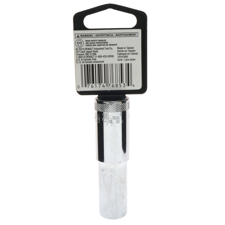 DeWALT DWMT88945OSP SAE Deep Chrome Socket, 1/2" 6-Point, 1/2" Drive, 88-945D