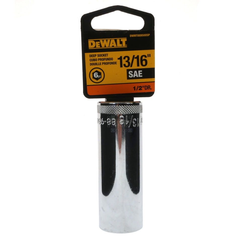 DeWALT DWMT88950OSP SAE Deep Chrome Socket, 13/16" 6-Point, 1/2" Drive, 88-950D