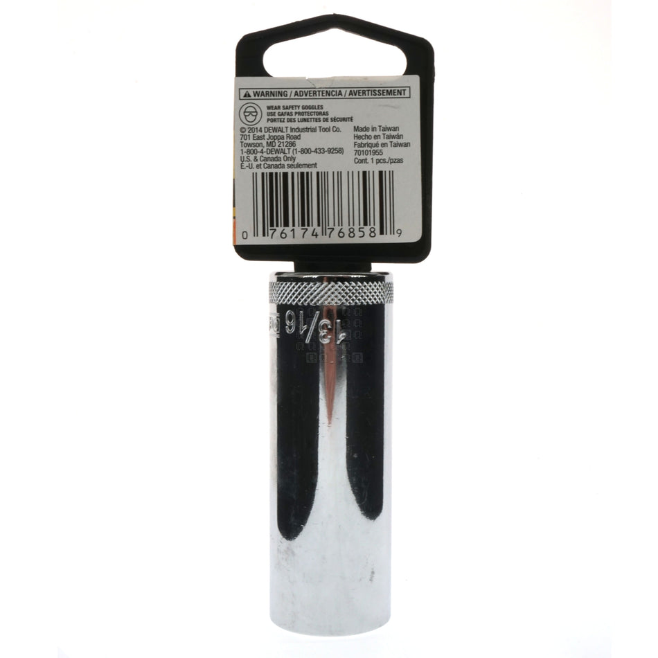 DeWALT DWMT88950OSP SAE Deep Chrome Socket, 13/16" 6-Point, 1/2" Drive, 88-950D