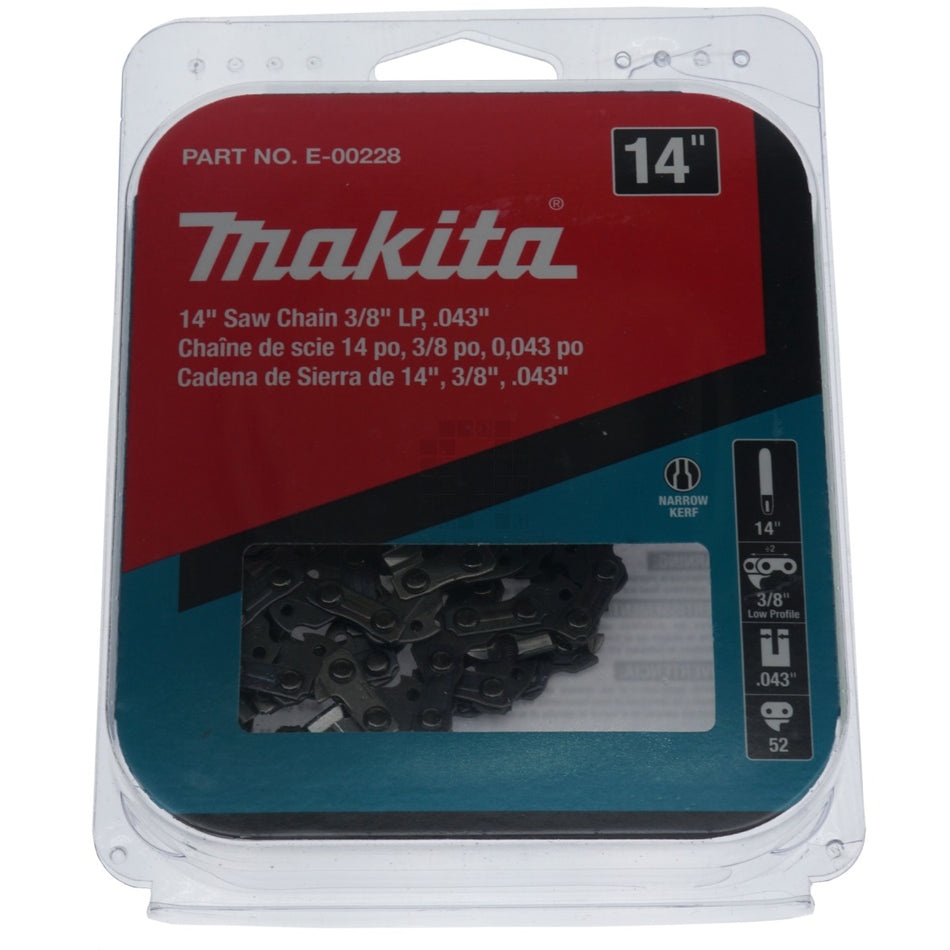 Makita E-00228 14" Chainsaw Saw Chain, 3/8" LP, 0.043"