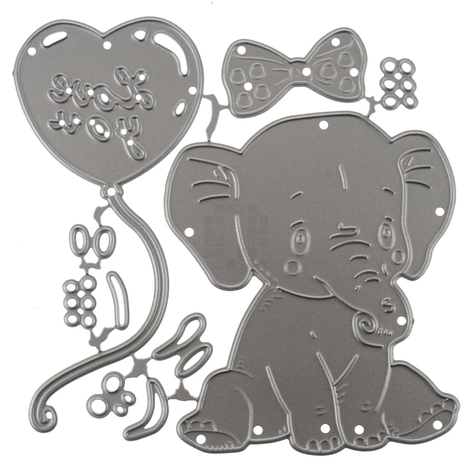 Elephant Balloon Bow Metal Cutting Die Set